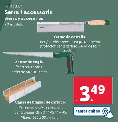 Oferta de Parkside - Sierra Y Accesorios  por 3,49€ en Lidl