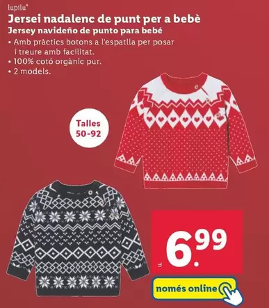 Oferta de Lupilu - Jersey Navideño De Punto Para Bebé por 6,99€ en Lidl