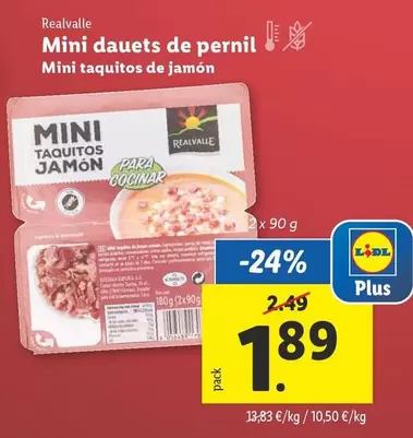 Oferta de Realvalle - Mini Taquitos De Jamón por 1,89€ en Lidl