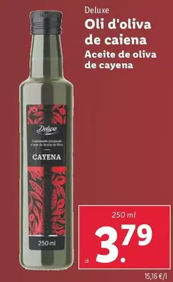 Oferta de Deluxe - Aceite De Oliva De Cayena por 3,79€ en Lidl