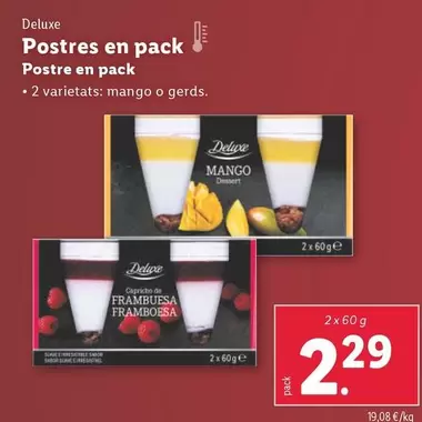 Oferta de Deluxe - Postre En Pack por 2,29€ en Lidl