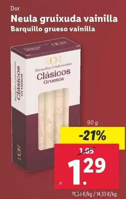 Oferta de Dor - Barquillo Grueso Vainilla por 1,29€ en Lidl