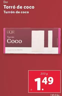 Oferta de Dor - Turrón De Coco  por 1,49€ en Lidl