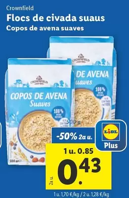 Oferta de Crownfield - Copos De Avena Suaves  por 0,85€ en Lidl