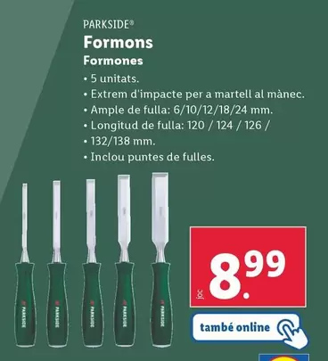 Oferta de Parkside - Formones por 8,99€ en Lidl