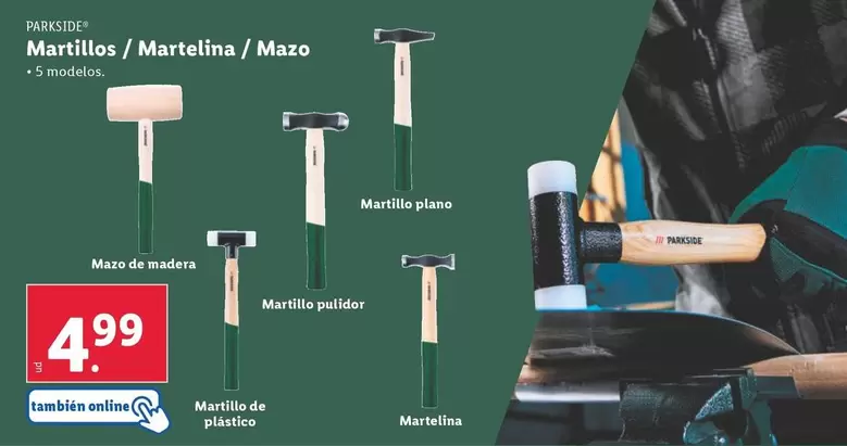 Oferta de Parkside - Martillos/Martelina/Mazo por 4,99€ en Lidl