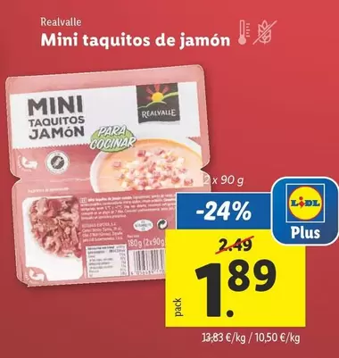 Oferta de Realvalle - Mini Taquitos De Jamón por 1,89€ en Lidl