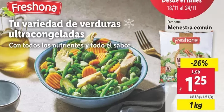 Oferta de Freshona - Menestra Común por 1,25€ en Lidl