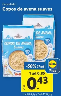 Oferta de Crownfield - Copos De Avena Suaves por 0,85€ en Lidl