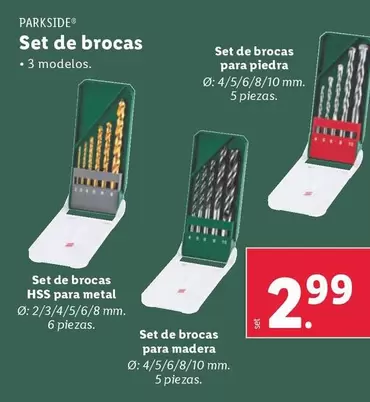 Oferta de Parkside - Set De Brocas por 2,99€ en Lidl