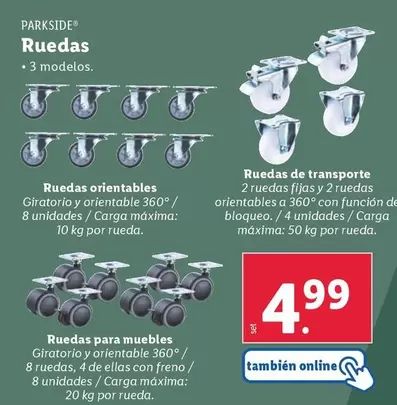 Oferta de Parkside - Ruedas por 4,99€ en Lidl