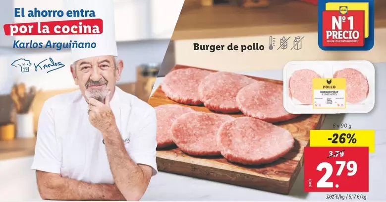 Oferta de Burger De Pollo por 2,79€ en Lidl