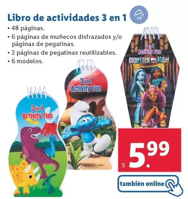 Oferta de Libro De Actividades 3 En 1  por 5,99€ en Lidl