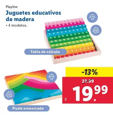 Oferta de Playtive - Juguetes Educativos De Madera por 19,99€ en Lidl