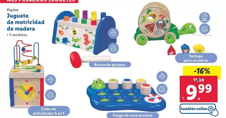 Oferta de Playtive - Juguete De Motricidad De Madera por 9,99€ en Lidl