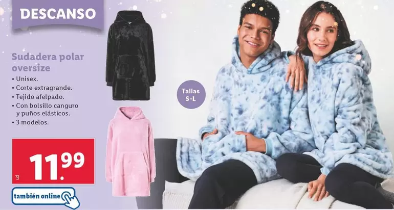 Oferta de Sudadera Polar Oversize por 11,99€ en Lidl