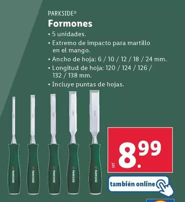 Oferta de Parkside - Formones por 8,99€ en Lidl