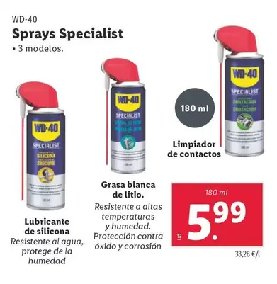 Oferta de WD-40 - Sprays Specialist por 5,99€ en Lidl