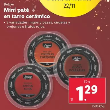 Oferta de Deluxe - Mini Paté En Tarro Cerámico por 1,29€ en Lidl