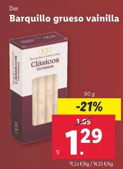 Oferta de Dor - Barquillo Grueso Vainilla por 1,29€ en Lidl