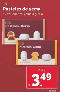 Oferta de Dor - Pasteles De Yema por 3,49€ en Lidl