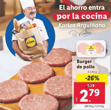 Oferta de Burger De Pollo por 2,79€ en Lidl