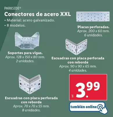 Oferta de Parkside - Conectores De Acero XXL por 3,99€ en Lidl