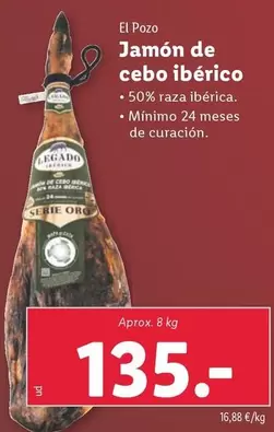 Oferta de El Pozo - Jamón De Cebo Ibérico por 135€ en Lidl