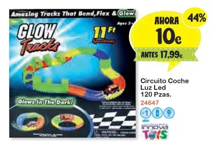 Oferta de Innova - Circuito Coche Luz Led por 10€ en Super Juguete