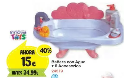 Oferta de Bañera Con Agua + 6 Accesorios por 15€ en Super Juguete