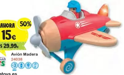 Oferta de Avión Madera por 15€ en Super Juguete