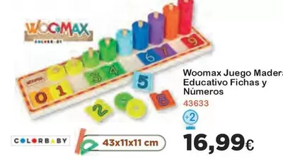 Oferta de Juego Mader Educativo Fichas Y Numeros por 16,99€ en Super Juguete