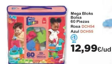 Oferta de MEGA - Mega Bloks Bolsa 60 Piezas Rosa Azul por 12,99€ en Super Juguete