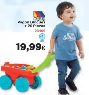 Oferta de Molto - VAGÓN BLOQUES + 20 PZAS por 19,99€ en Super Juguete