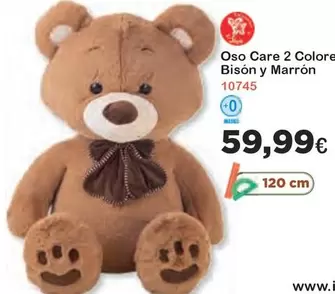 Oferta de Oso Care 2 Colores Bison Y Marron por 59,99€ en Super Juguete