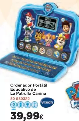 Oferta de Vtech - Ordenador Portátil Educativo De La Patrulla Canina por 39,99€ en Super Juguete