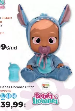 Oferta de Bebes Llorones Stitch por 39,99€ en Super Juguete