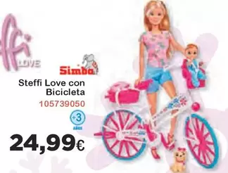 Oferta de Simba - Steffi Love Con Bicicleta por 24,99€ en Super Juguete