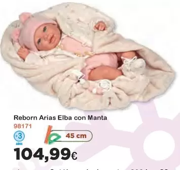 Oferta de Arias - Reborn  Elba Con Manta por 104,99€ en Super Juguete