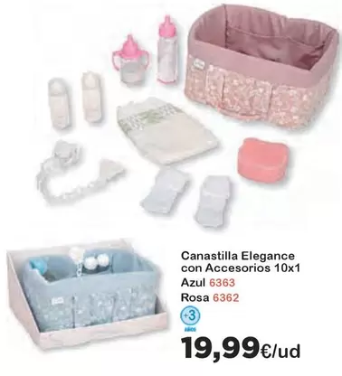 Oferta de Elegance - Canastila  Con Accesorios 10x 1 Azul Rosa por 19,99€ en Super Juguete