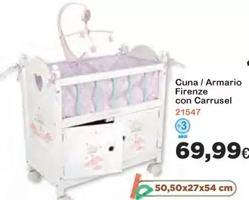 Oferta de Cuna / Armario Firenze Con Carrusel por 69,99€ en Super Juguete