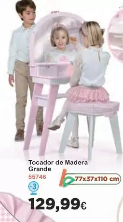 Oferta de Tocador De Madera Grande por 129,99€ en Super Juguete