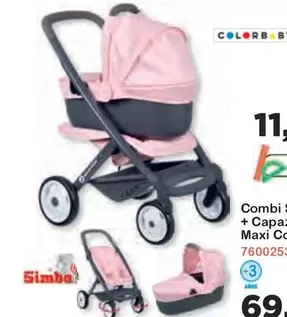 Oferta de Simba - Combi Silla + Capazo Maxi Cosi Rosa por 11,99€ en Super Juguete