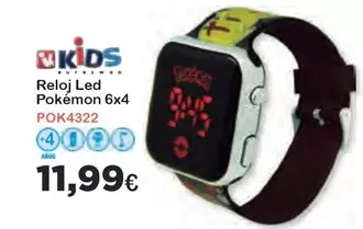 Oferta de Reloj Led Pokemon 6x4 por 11,99€ en Super Juguete