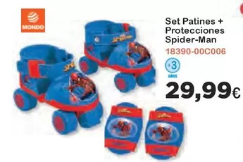 Oferta de Set Patines + Protecciones Spider-man por 29,99€ en Super Juguete