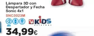 Oferta de Kids - Lámpara 3d Con Despertador Y Fecha Sonic 4x por 34,99€ en Super Juguete