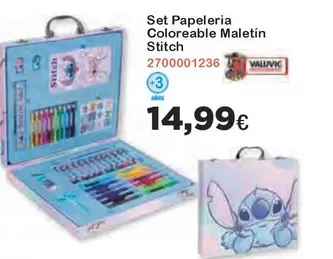 Oferta de Stitch - SET PAPELERA COLOREABLE MALETIM STITCH en Super Juguete