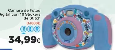 Oferta de Stitch - Camara De Fotod Digital Con 10 Stikers De Stitch por 34,99€ en Super Juguete