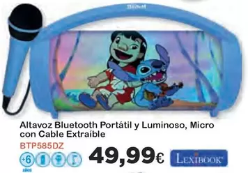 Oferta de Altavoz Bluetooth Portátil Y Luminoso, Micro Con Cable Extraible por 49,99€ en Super Juguete