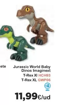 Oferta de Mattel - Jurassic World Baby Dinos Imaginext  por 11,99€ en Super Juguete